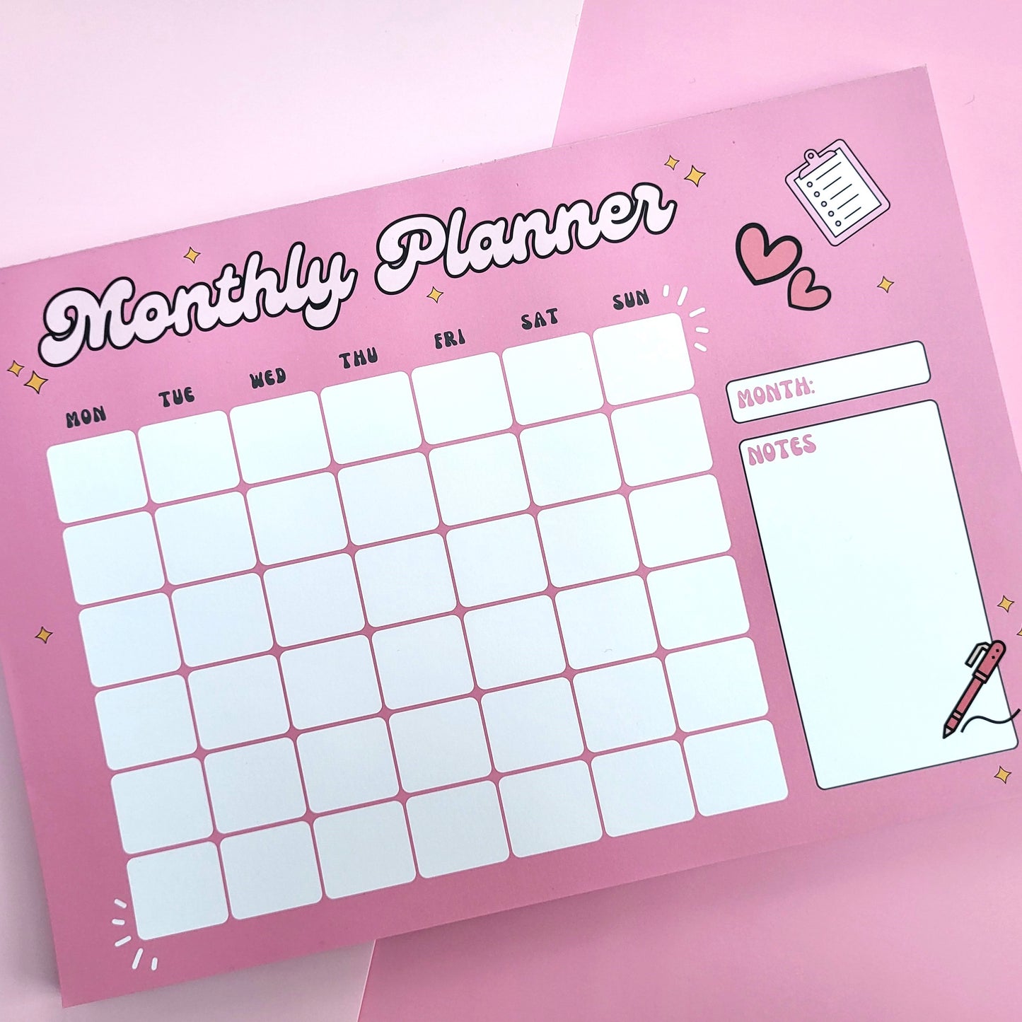 PINK MONTHLY PLANNER