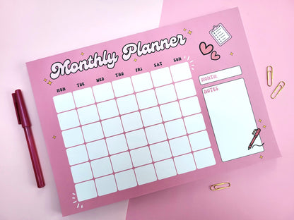 PINK MONTHLY PLANNER