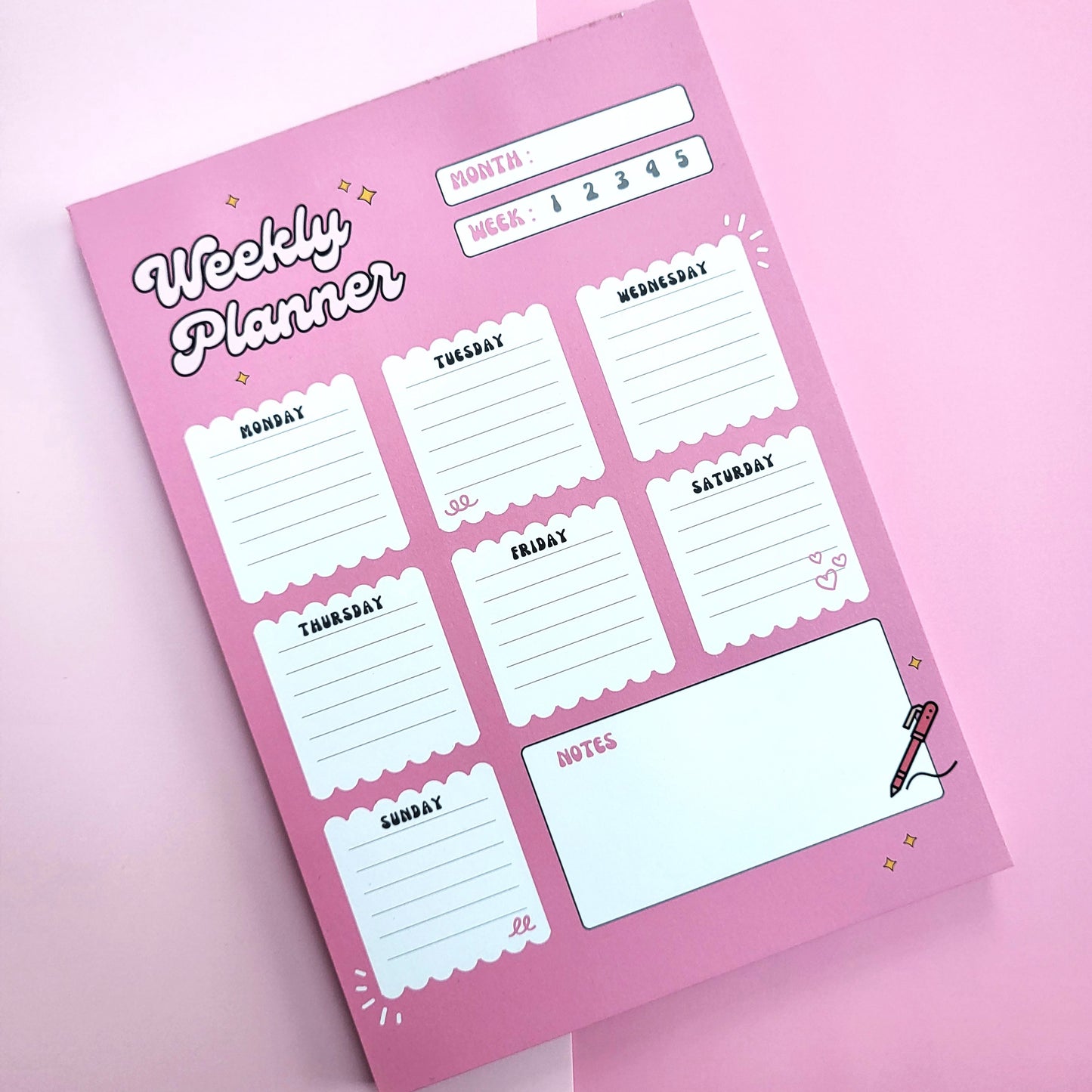 PINK WEEKLY PLANNER