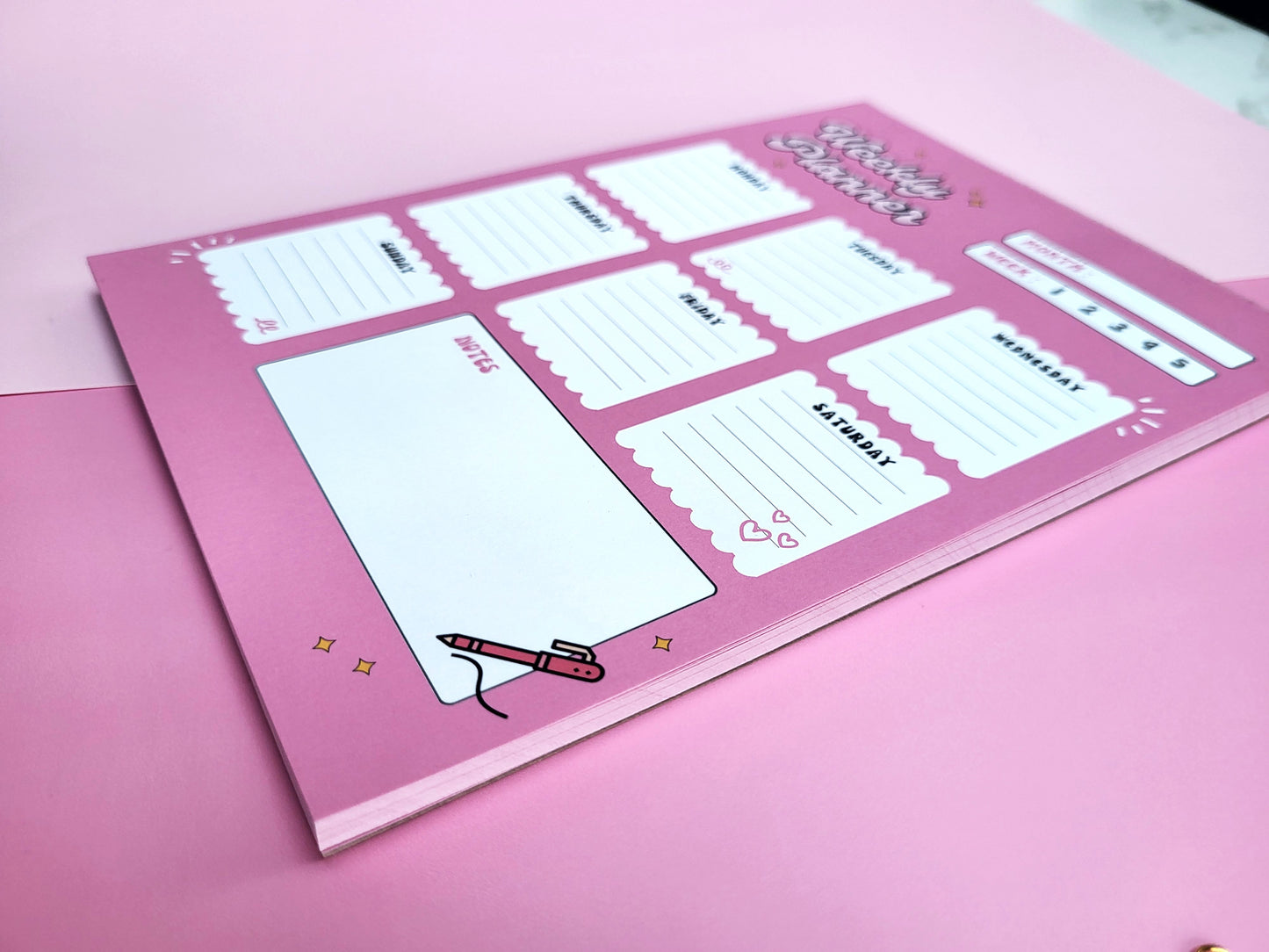 PINK WEEKLY PLANNER