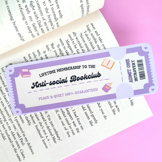 ANTI-SOCIAL BOOKCLUB BOOKMARK